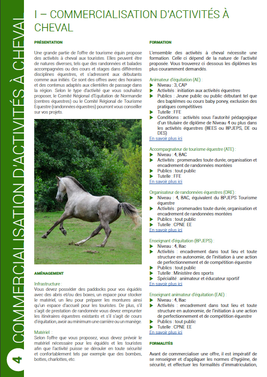 Commercialisation d'activités à cheval dans la boîte à outil du Conseil des Chevaux de Normandie