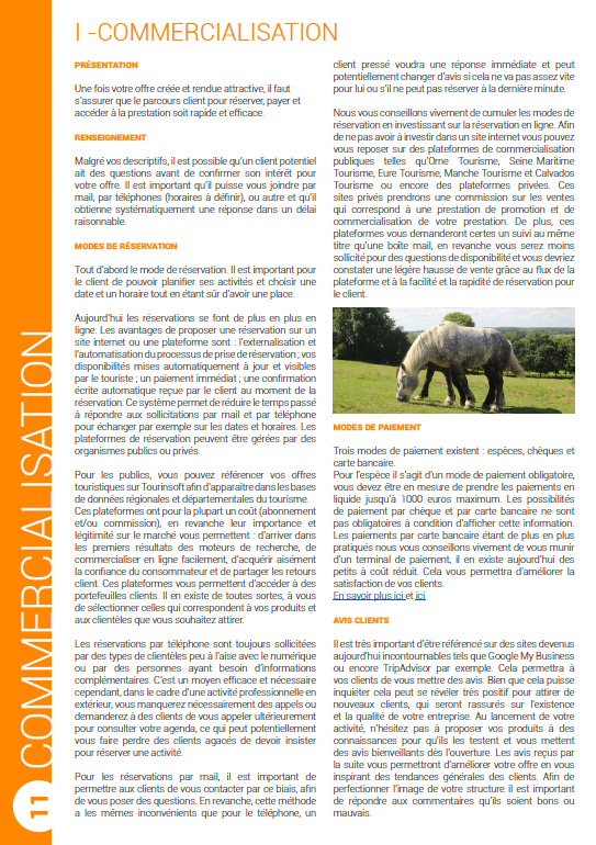 Commercialisation Boîte à outils Tourisme lié au cheval en Normandie